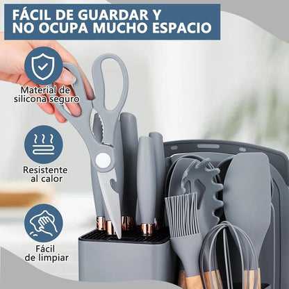 🍳 SET DE COCINA 19 UTENSILIOS CALIDAD PREMIUM® 🍳 ✨ TODO LO QUE NECESITAS PARA COCINAR COMO PRO ✈ ENVÍO GRATIS | 🚚 PAGO CONTRAENTREGA