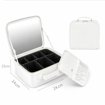 Cosmetiquera Con Espejo Led USB RECARGABLE 🔋|| PORTA BROCHAS GRATIS HOY |EL REGALO PERFECTO PARA TU PRINCESA 🎁💘