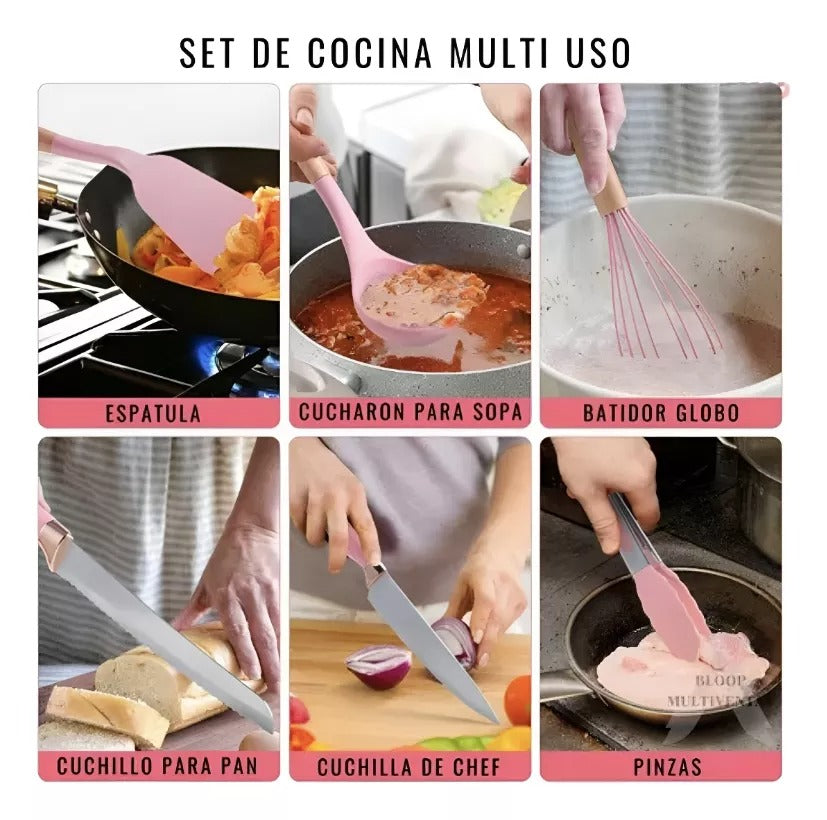 🍳 SET DE COCINA 19 UTENSILIOS CALIDAD PREMIUM® 🍳 ✨ TODO LO QUE NECESITAS PARA COCINAR COMO PRO ✈ ENVÍO GRATIS | 🚚 PAGO CONTRAENTREGA
